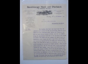 C3454/ Rechnung Brief Gevelsberg i. W. Herd- und Ofenfabrik 1911
